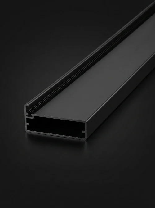 Perfil Manija Puerta Vidrio Negro