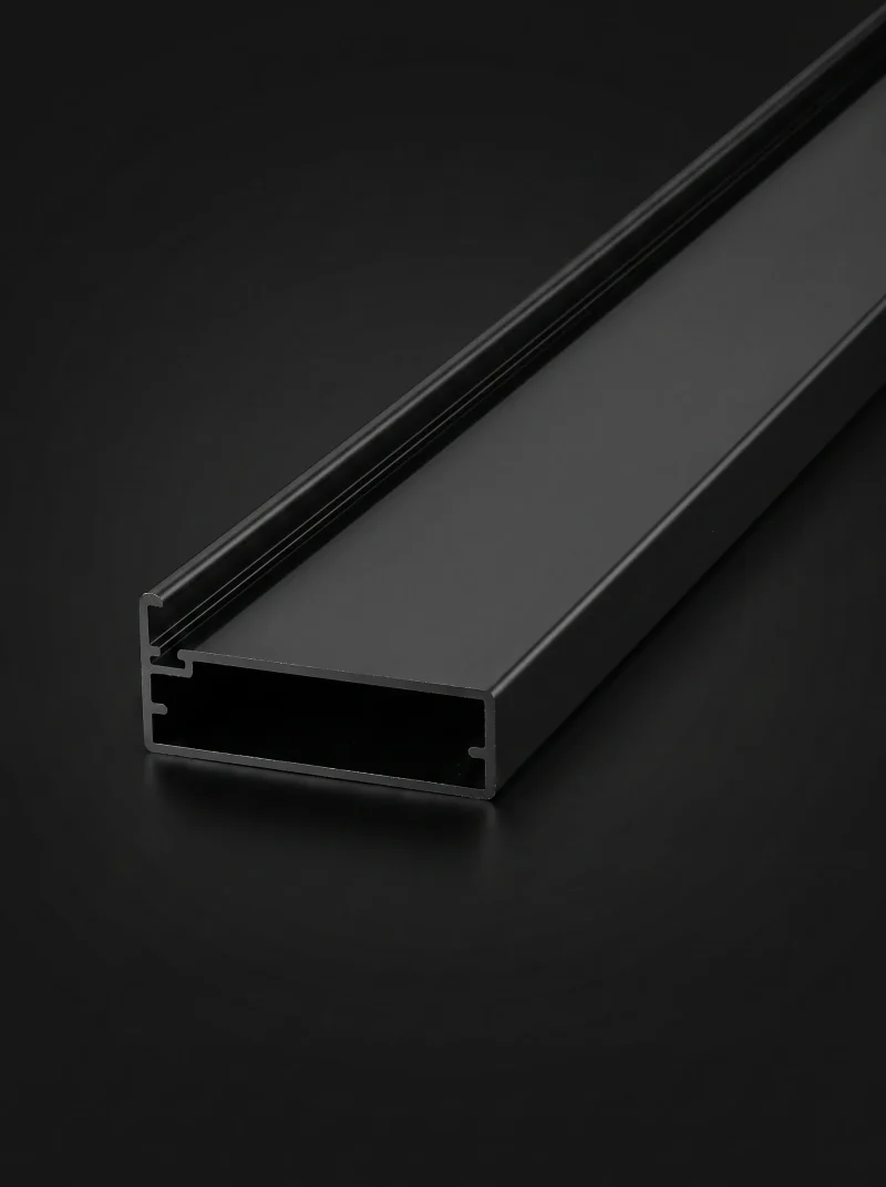 Perfil Manija Puerta Vidrio Negro